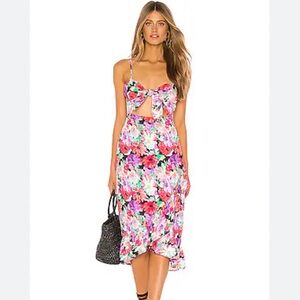 Clinton Midi Dress in Barbara Floral  Floral Pink Women's Dress